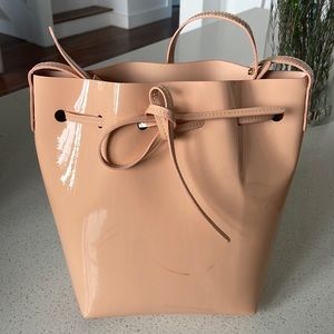 Mansur Gavriel Patent Nude Bucket Bag